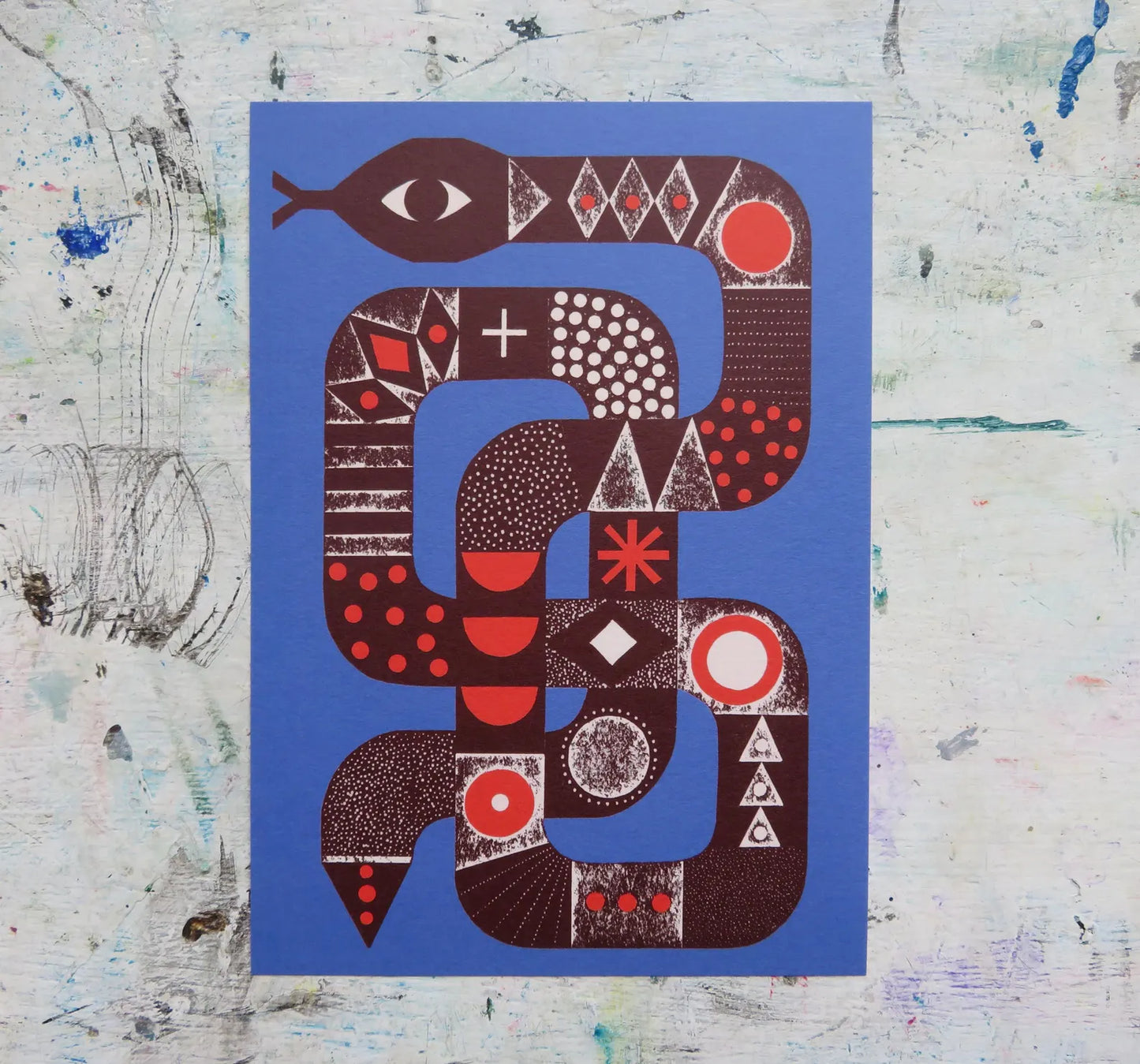 Bkue Snake A5 Art print