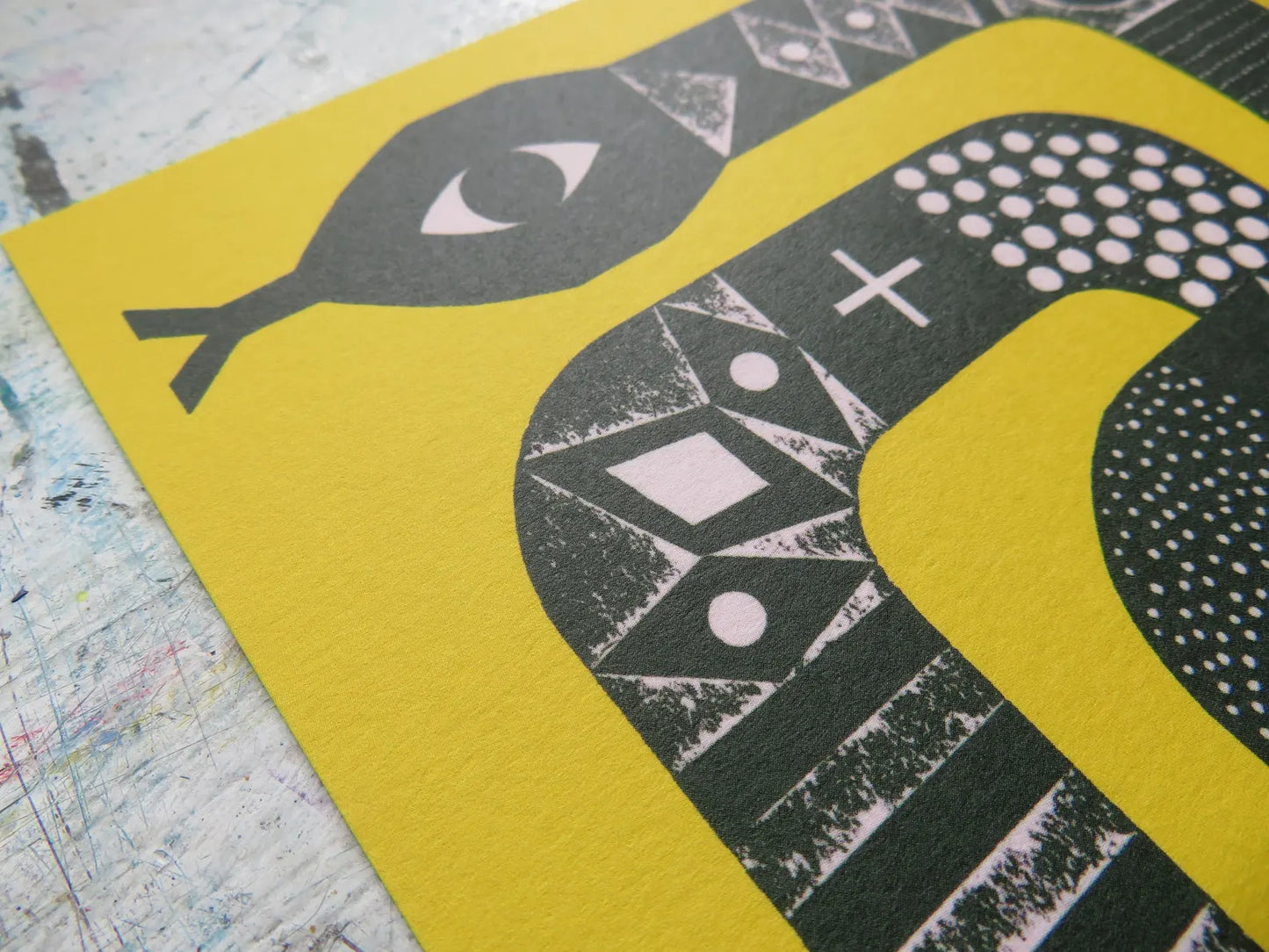 Yellow Snake A5 Art print