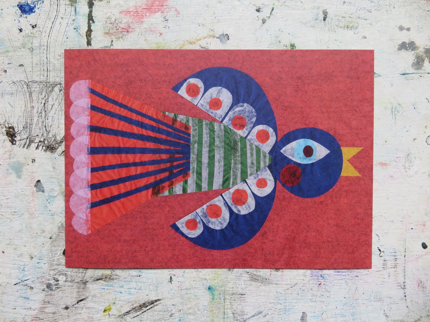 Folk Bird A5 Art print