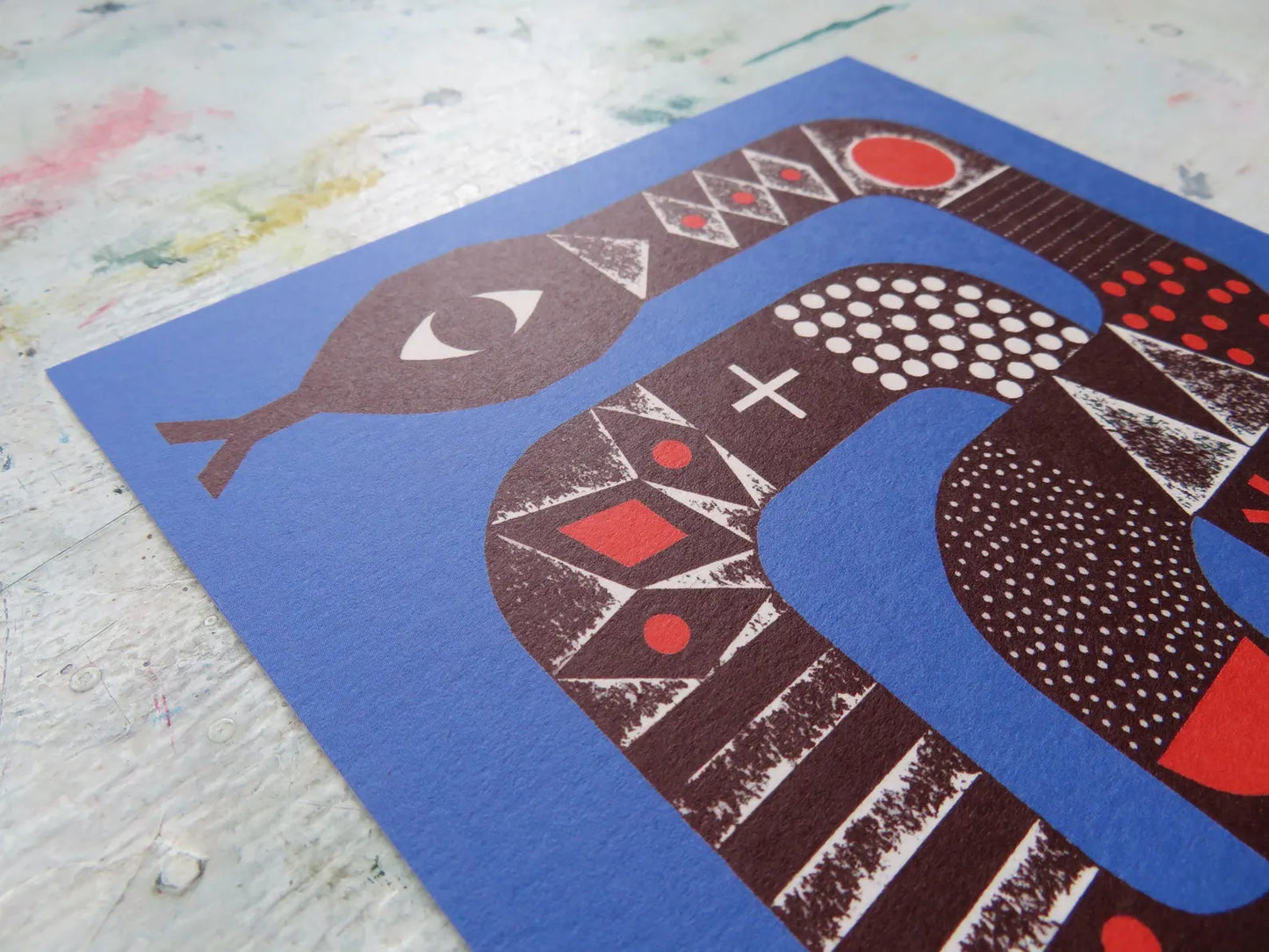 Bkue Snake A5 Art print