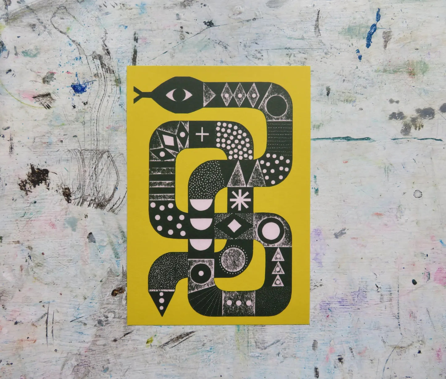 Yellow Snake A5 Art print