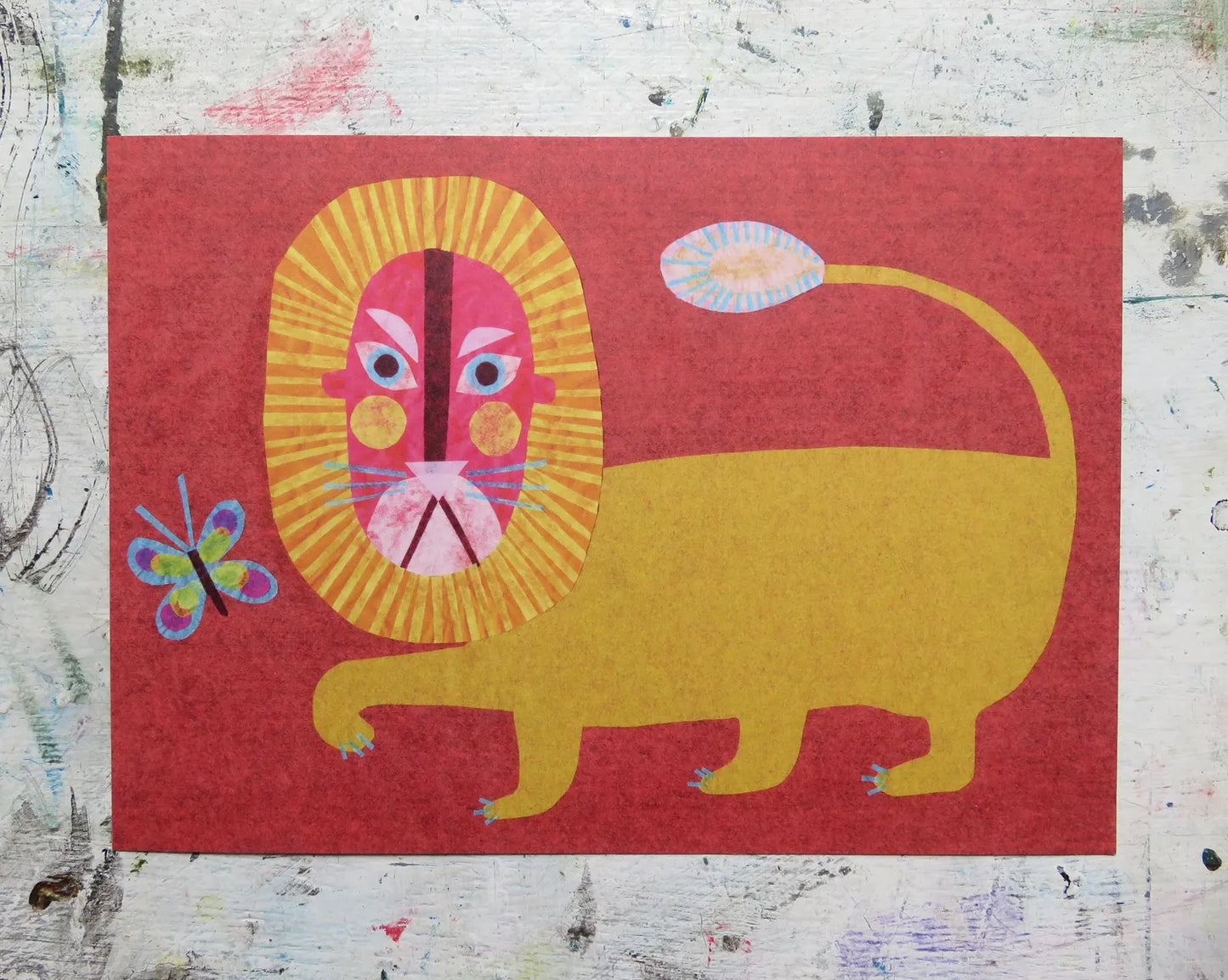 Folk Lion A5 Art print