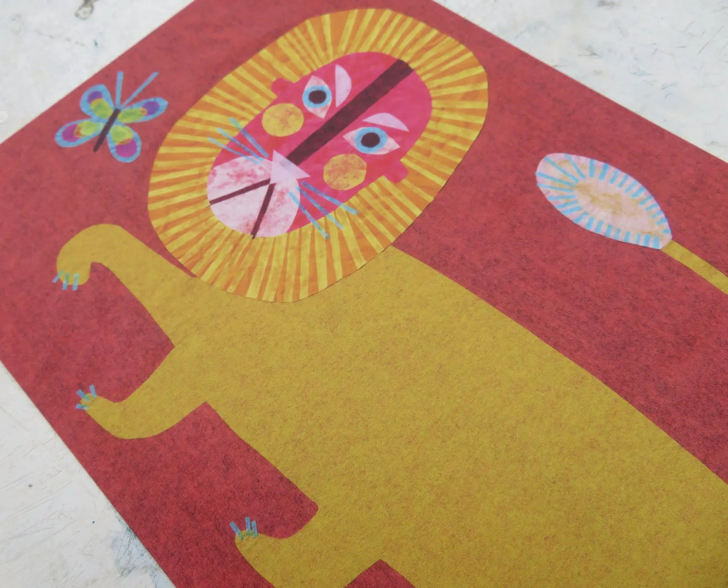 Folk Lion A5 Art print