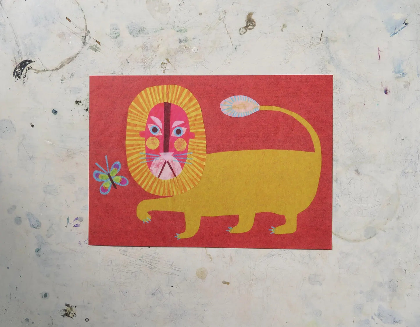 Folk Lion A5 Art print