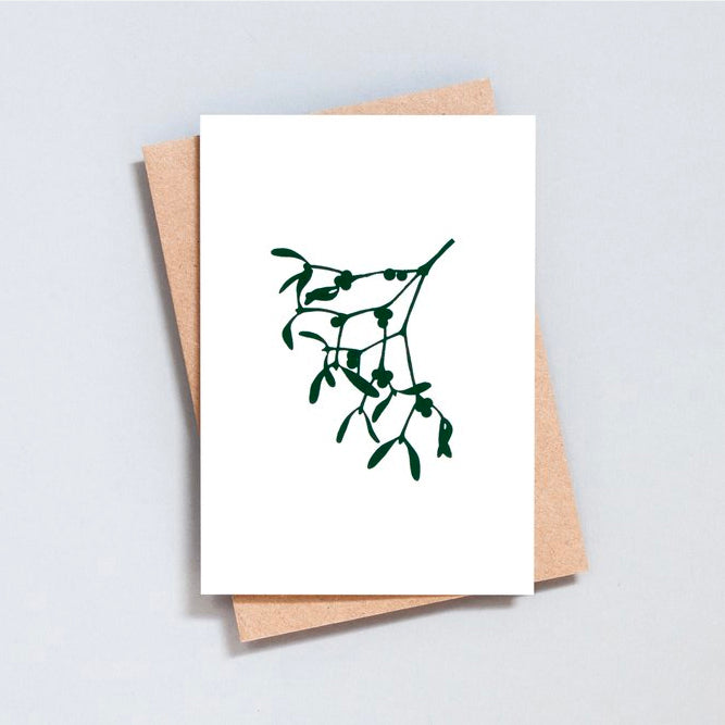 Mistletoe Card in Green