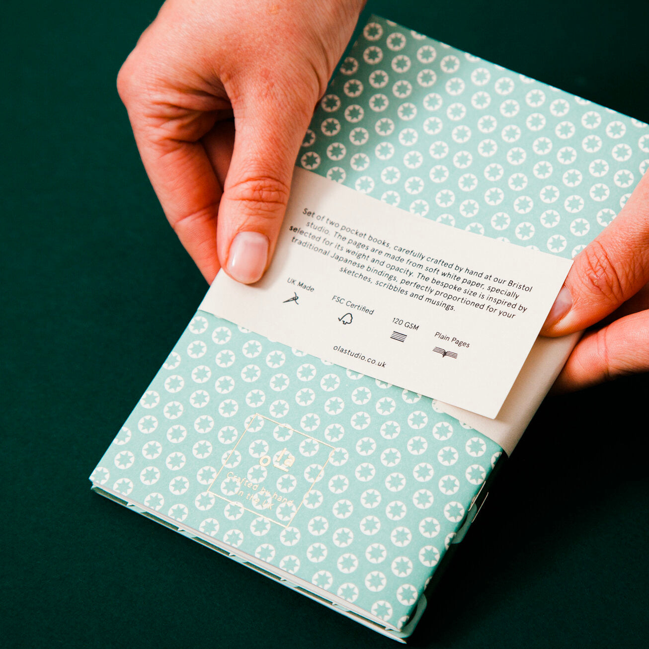 Set of 2 Handcrafted Pocket Books -  Enid & Kaffe print