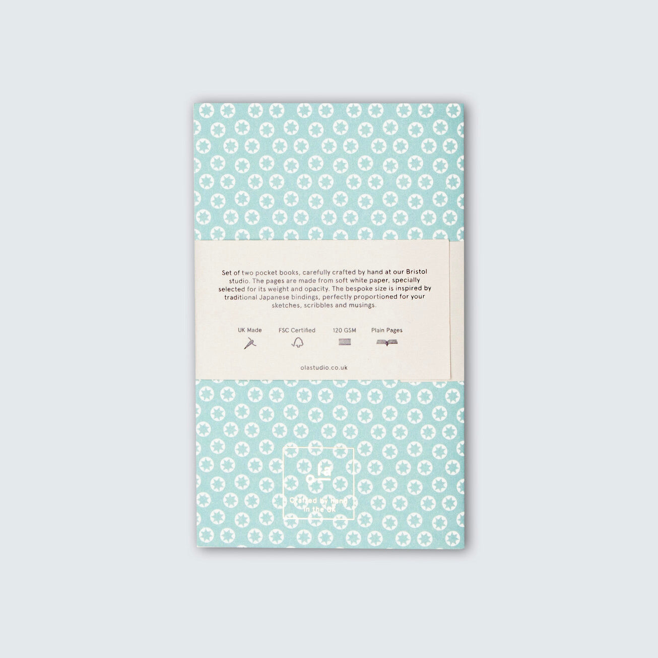 Set of 2 Handcrafted Pocket Books -  Enid & Kaffe print