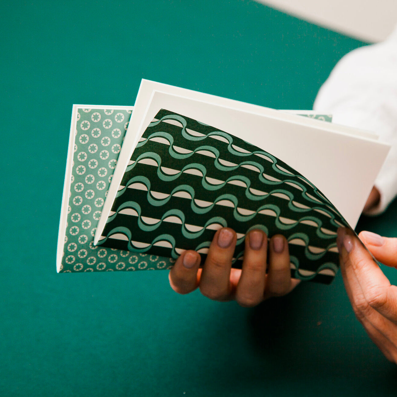 Set of 2 Handcrafted Pocket Books - Wave & Tiny Stars print