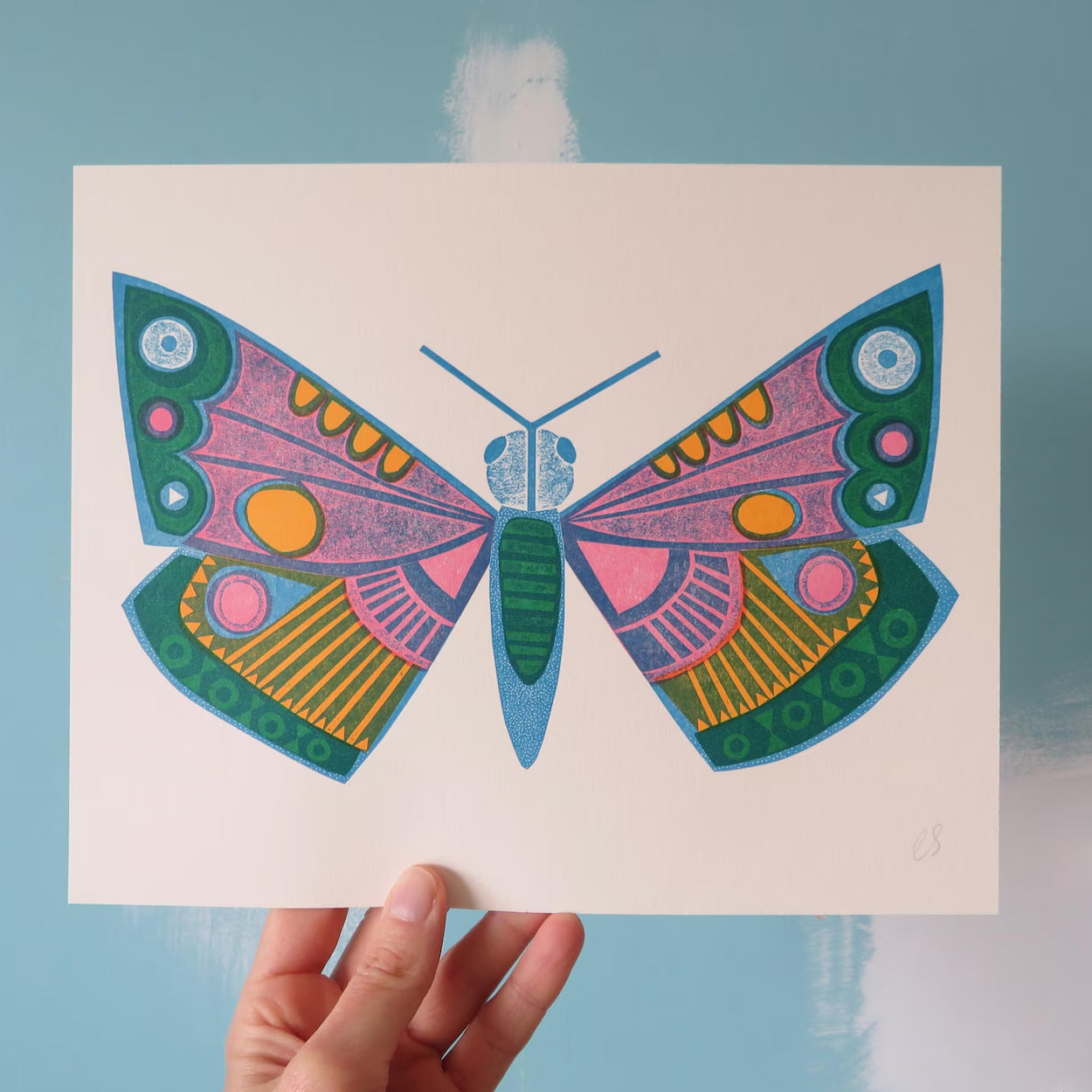 Rainbow Moth Print