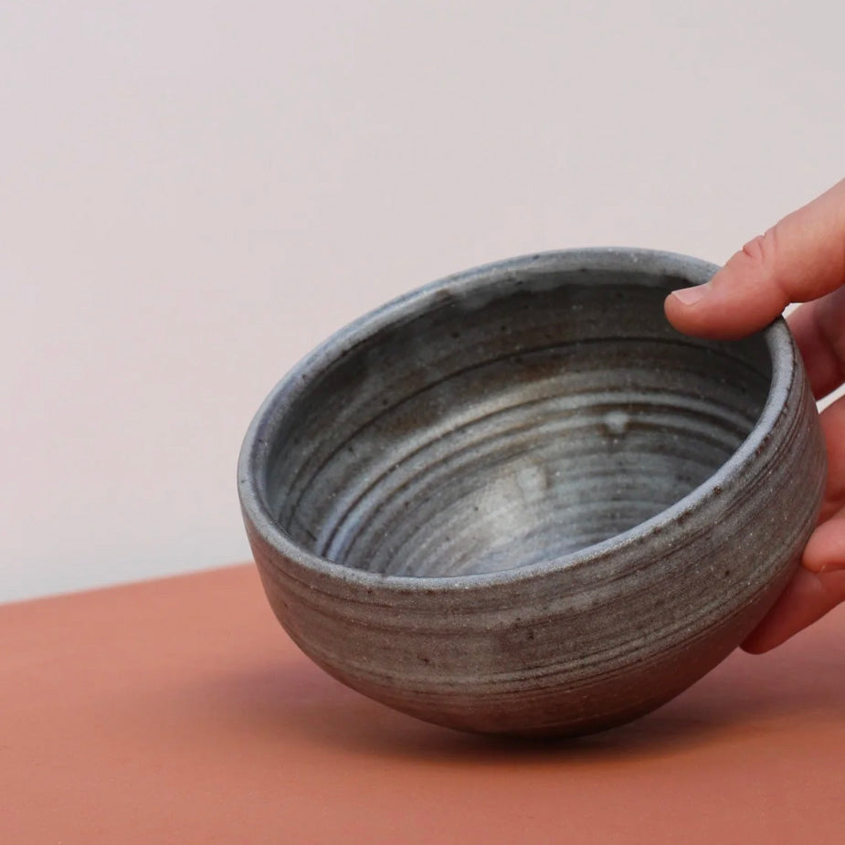 Ramen Bowl in Mottled Moss Blue Grey
