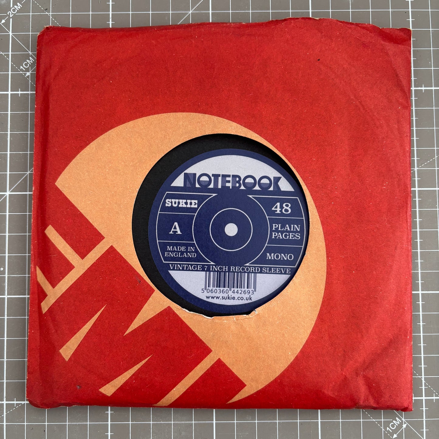 Record Sleeve Notebook with an original 7" vintage record sleeve.
