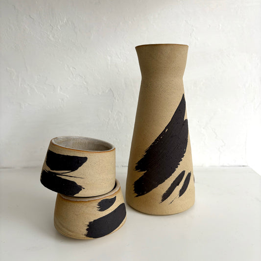 Brushstroke Stoneware Sake Set