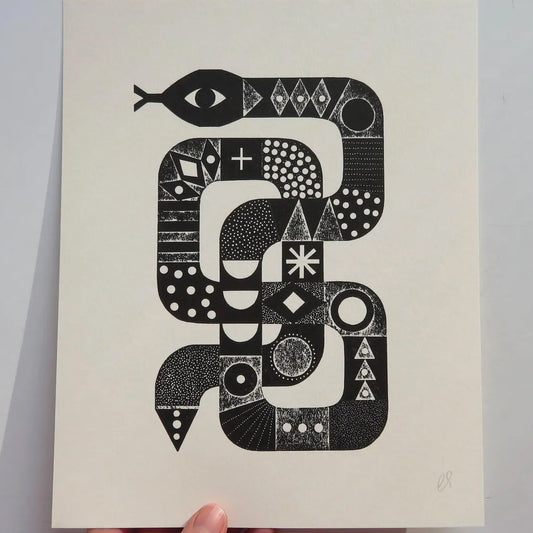 Snake Collagraph Print