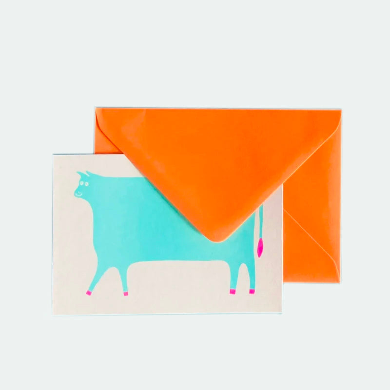 Cow Riso Greetings Card