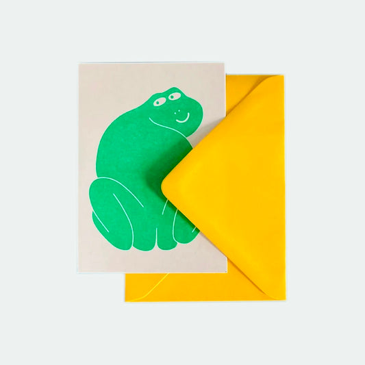 Frog Riso Greetings Card