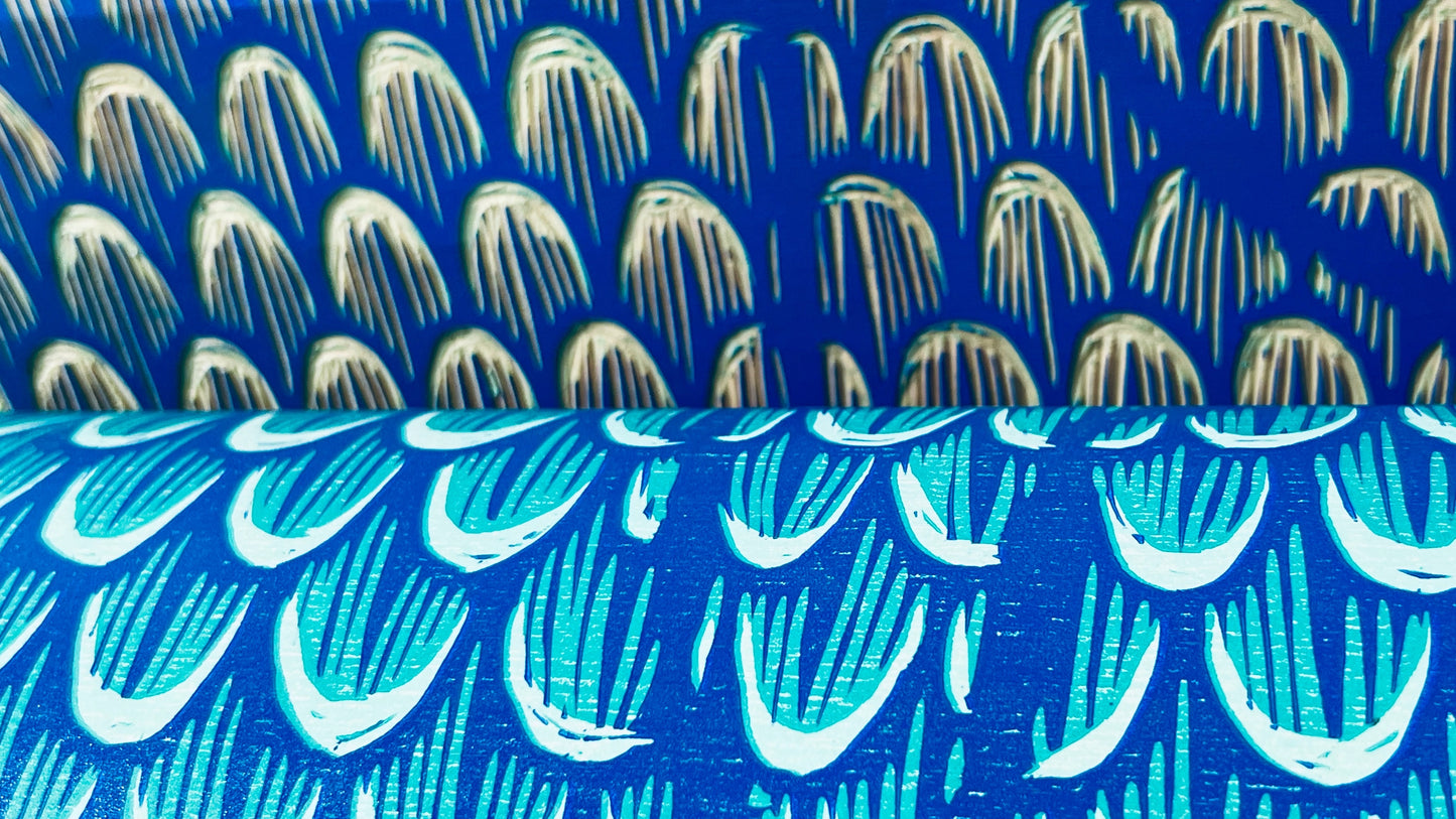 Waddle I Do Woodcut Print