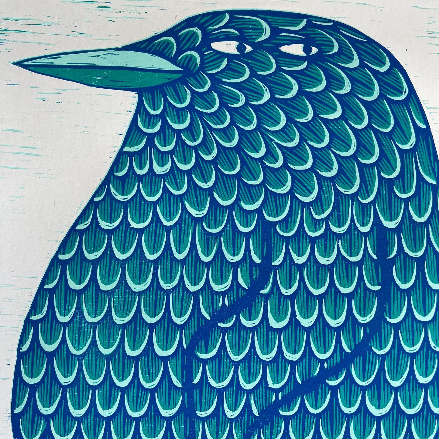 Waddle I Do Woodcut Print