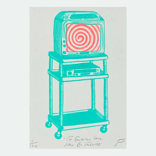 The Education Will Now Be Televised Riso Print
