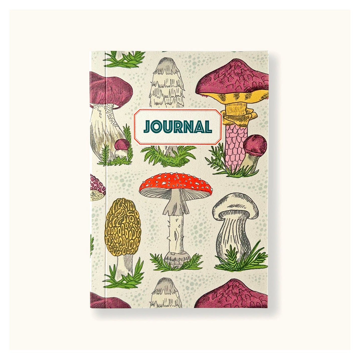 Mushroom Journal with Vintage Style Recycled Papers