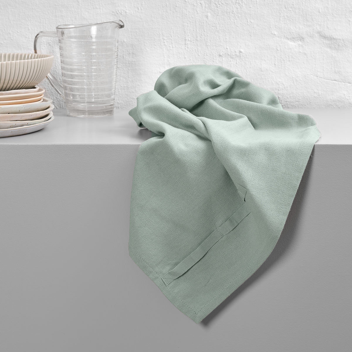 Organic Cotton Kitchen Towel in Dusty Mint