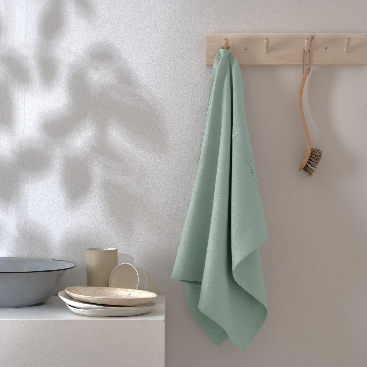 Organic Cotton Kitchen Towel in Dusty Mint