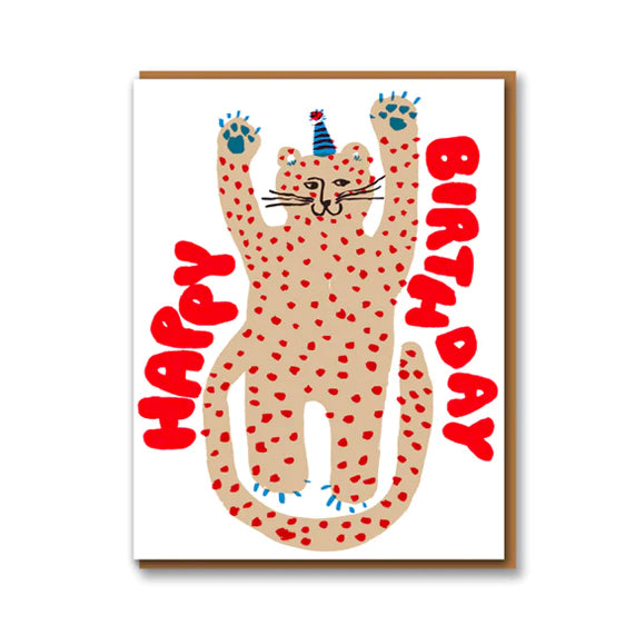 Party Cheetah Birthday Letterpress Card