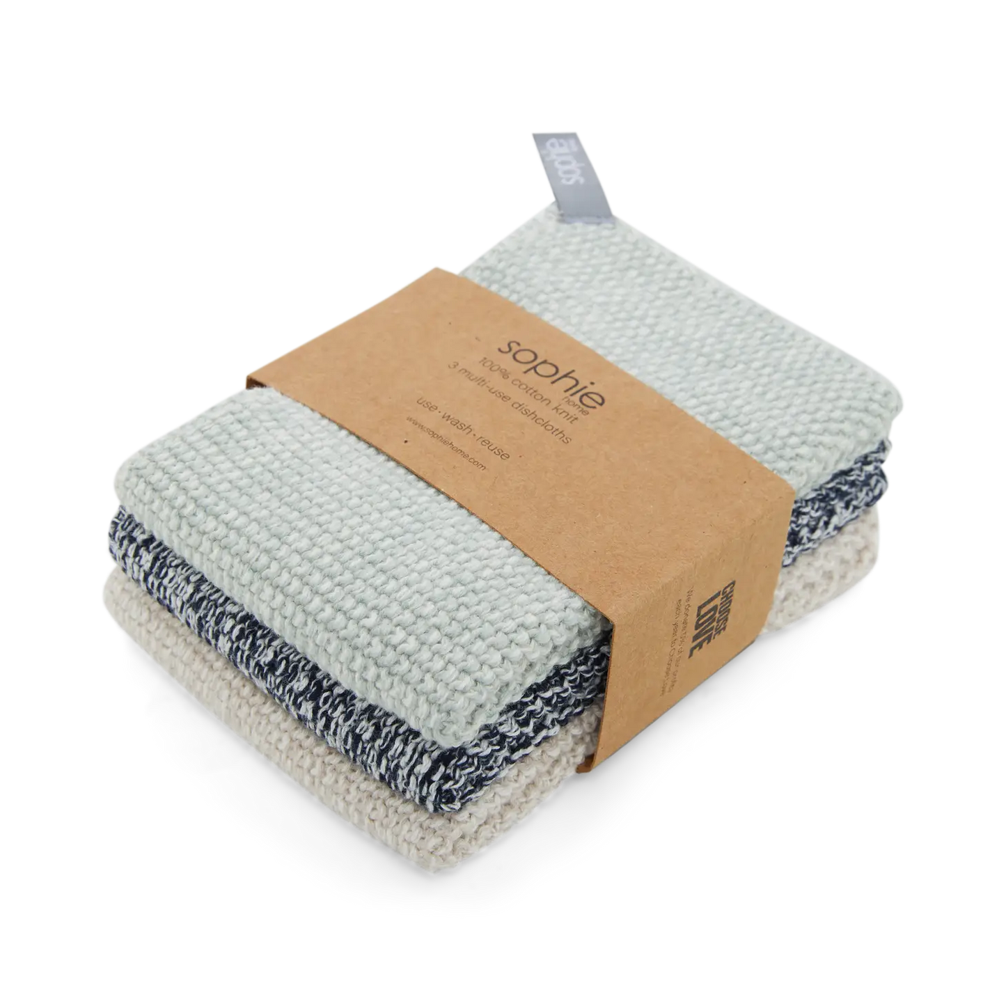 Cotton Knit Dishcloths - Mint Space Dye