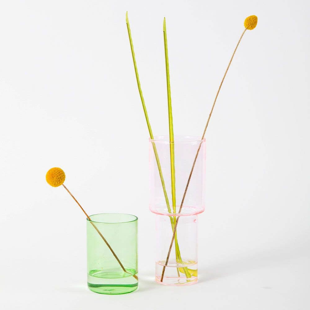 Stacking Glass Vase - Pink / Green