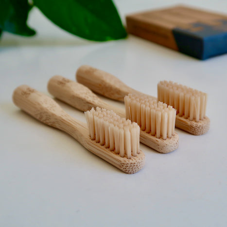 Replaceable Bamboo Toothbrush Head Refills - Pack of Three