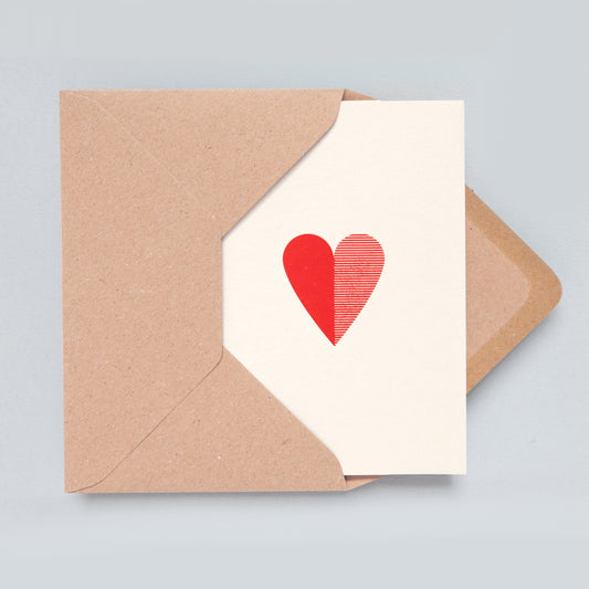Foil blocked Heart Card in Red