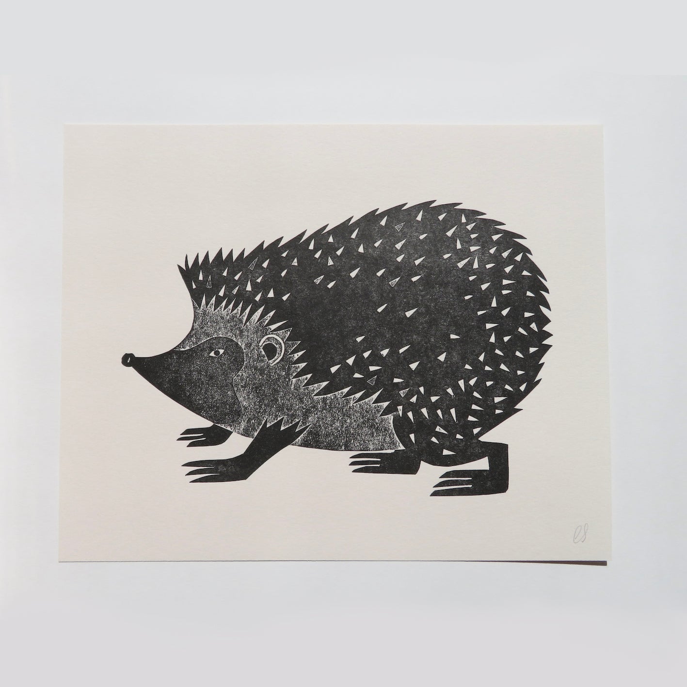 Hedgehog Collagraph Print