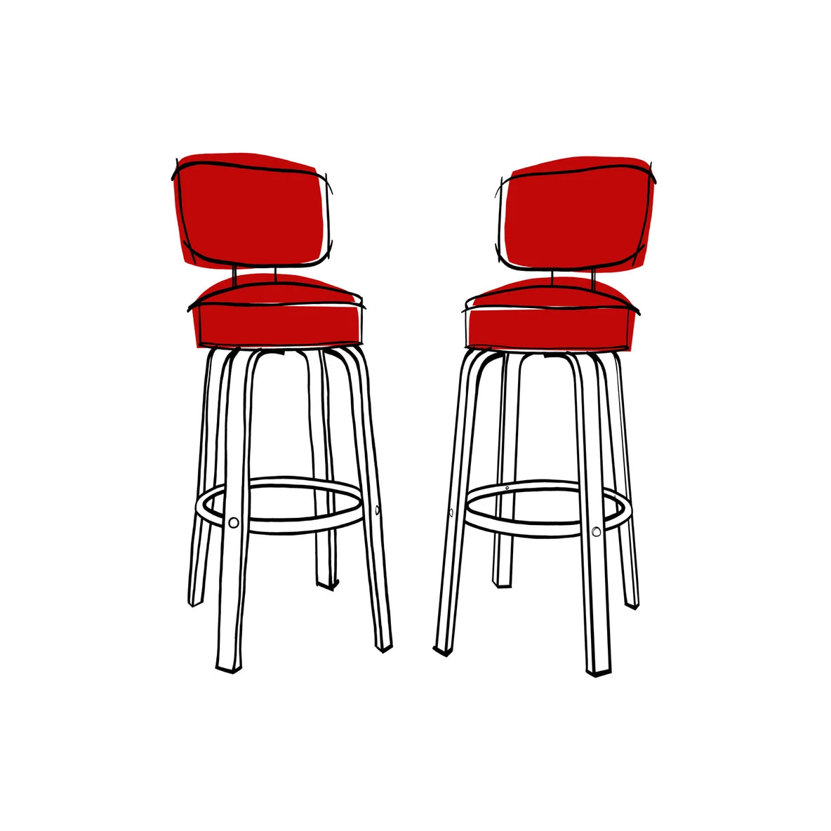 Two Red Stools Poster