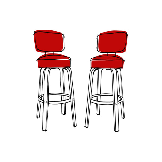 Two Red Stools Poster