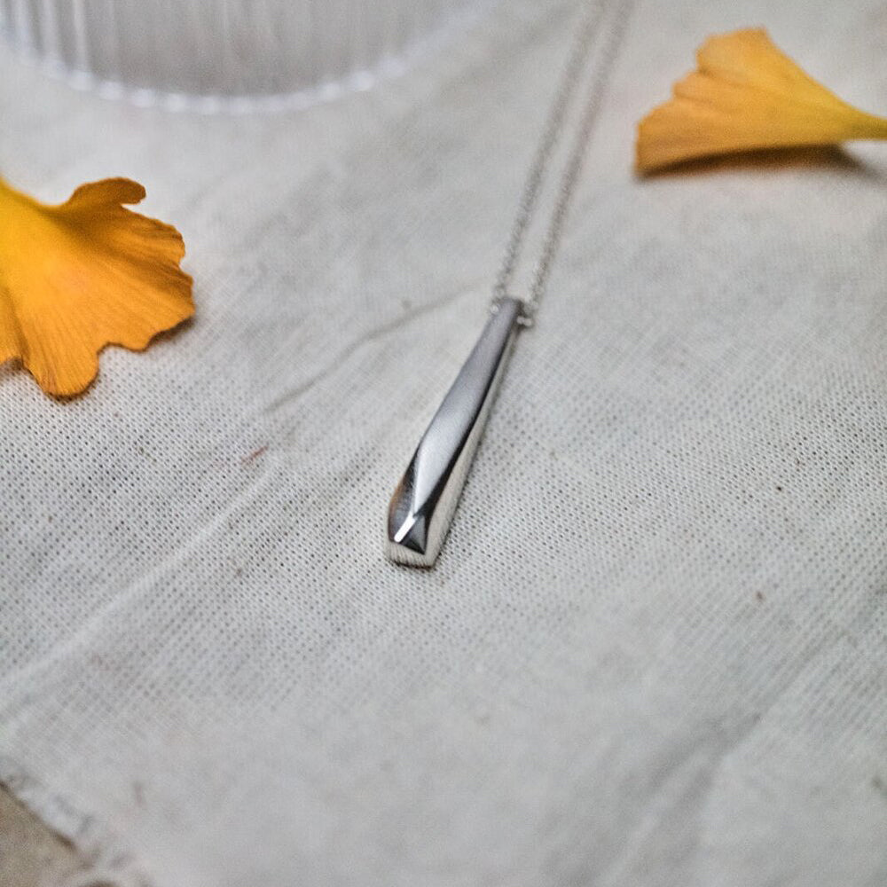 Small Oblique Necklace in Sterling Silver