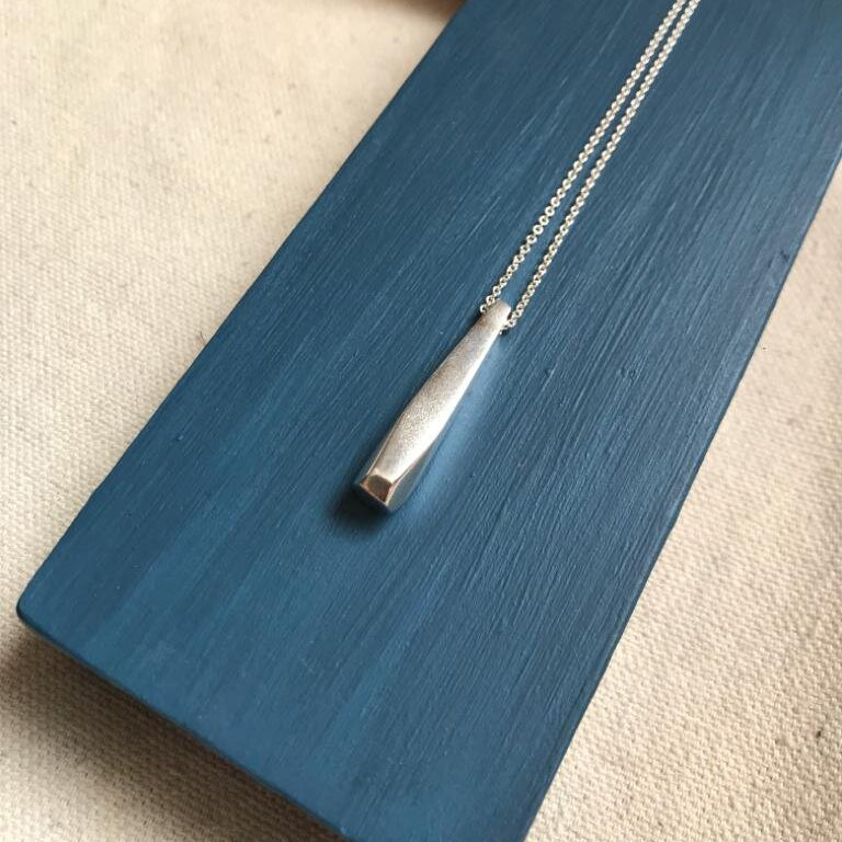 Small Oblique Necklace in Sterling Silver