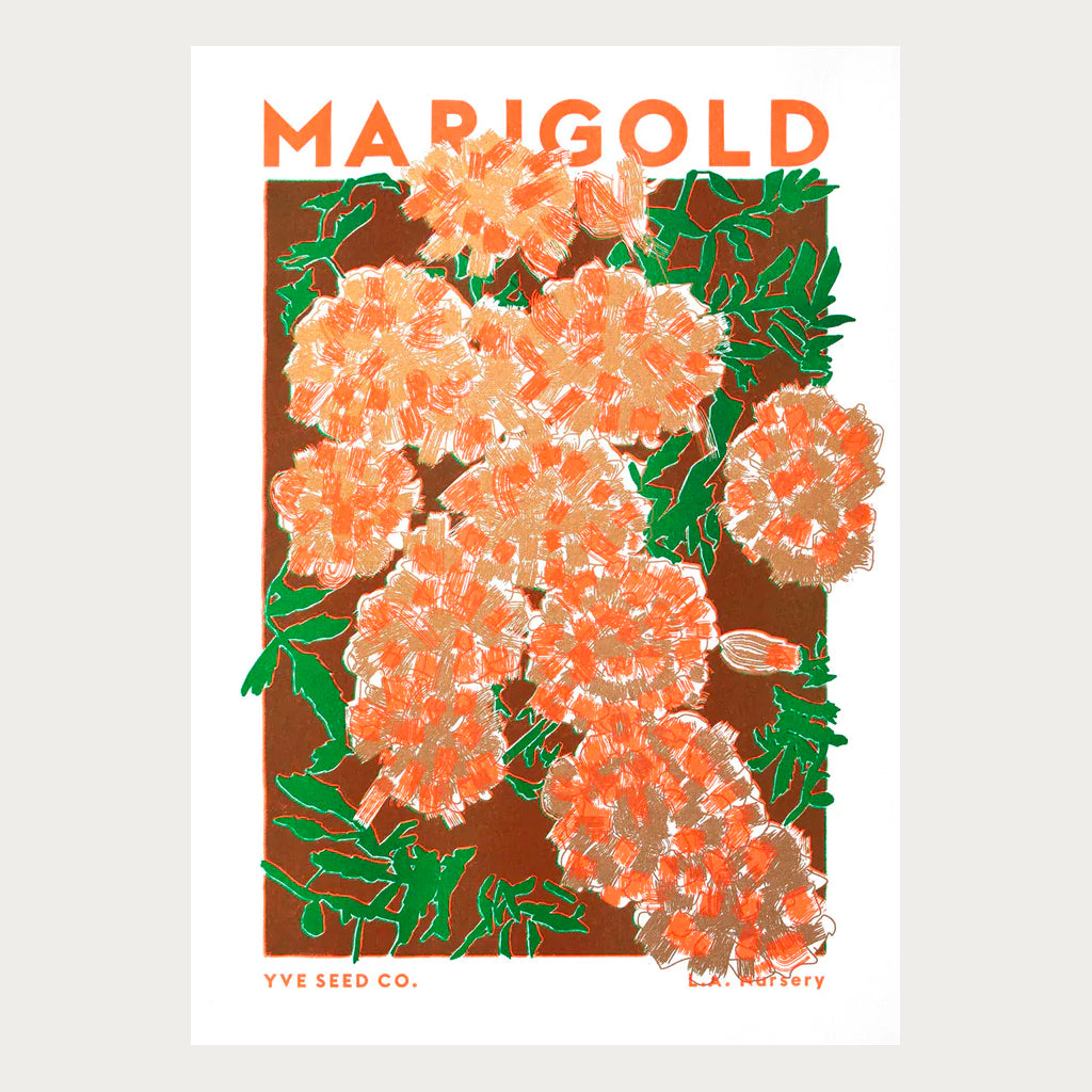 Marigold Illustration Risograph Print