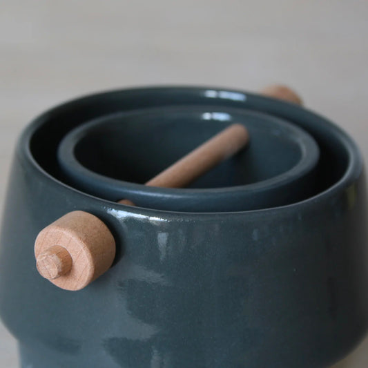 Ceramic Oil Burner in Dark Grey