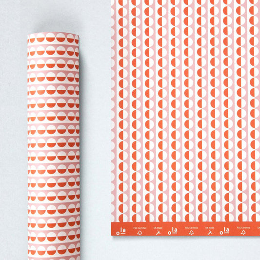 Patterned Gift Wrap - Sophie in Pink and Orange