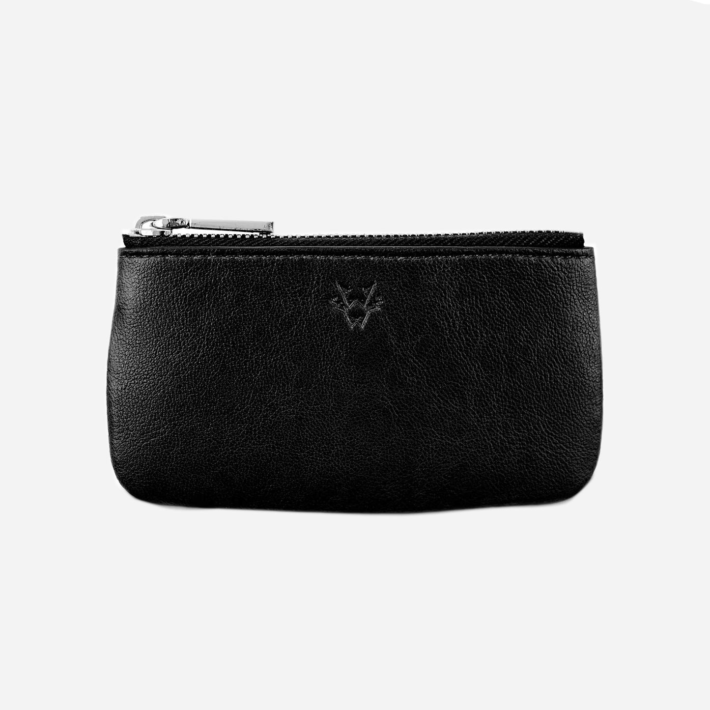 Zipped Coin Purse in Vegan Leather with Key Chain