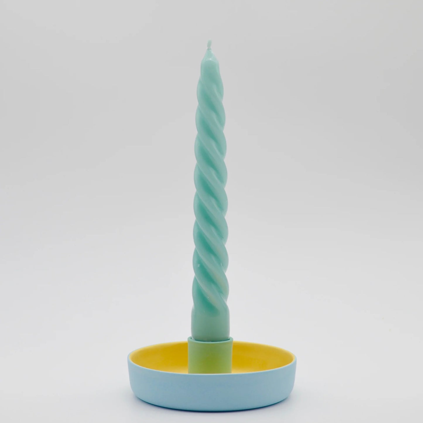 Candle Holder in Blue/Yellow/Green