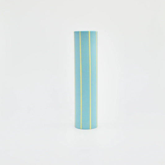 Coloured Striped Vase Turquoise