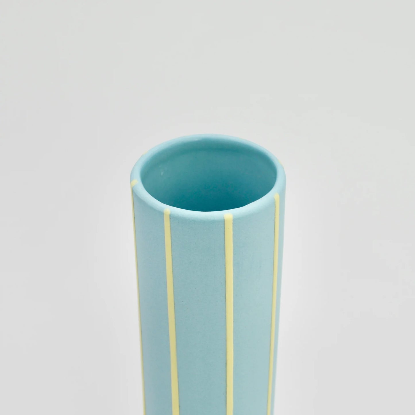 Coloured Striped Vase Turquoise
