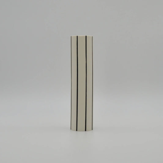 Striped Stem Vase with Black Stripes