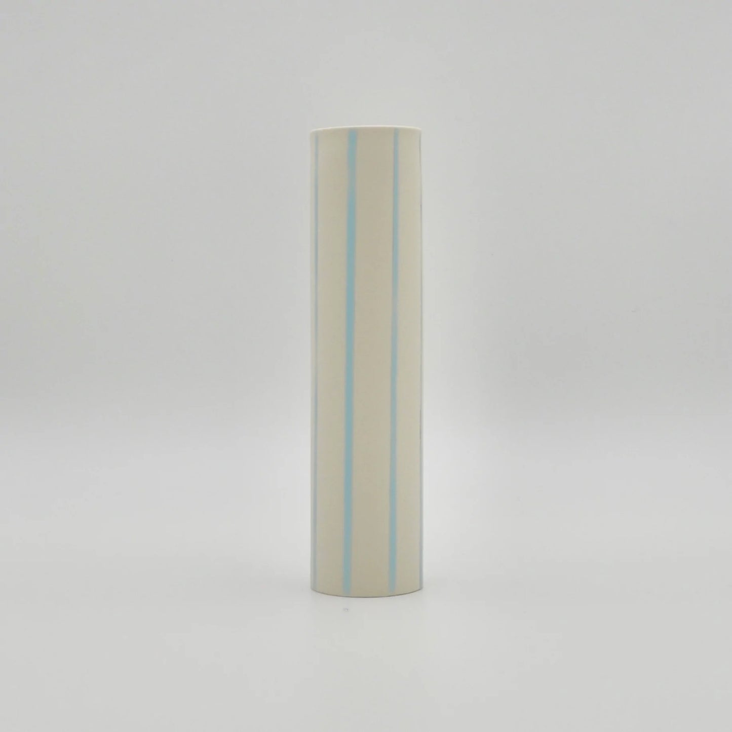 Striped Stem Vase with Blue Stripes