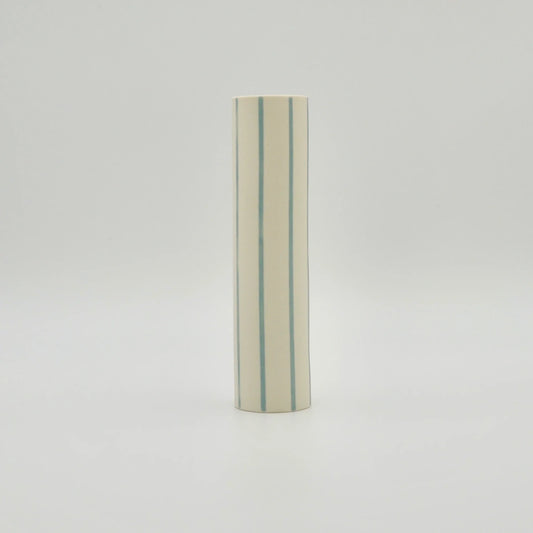 Striped Stem Vase with Turquoise Stripes