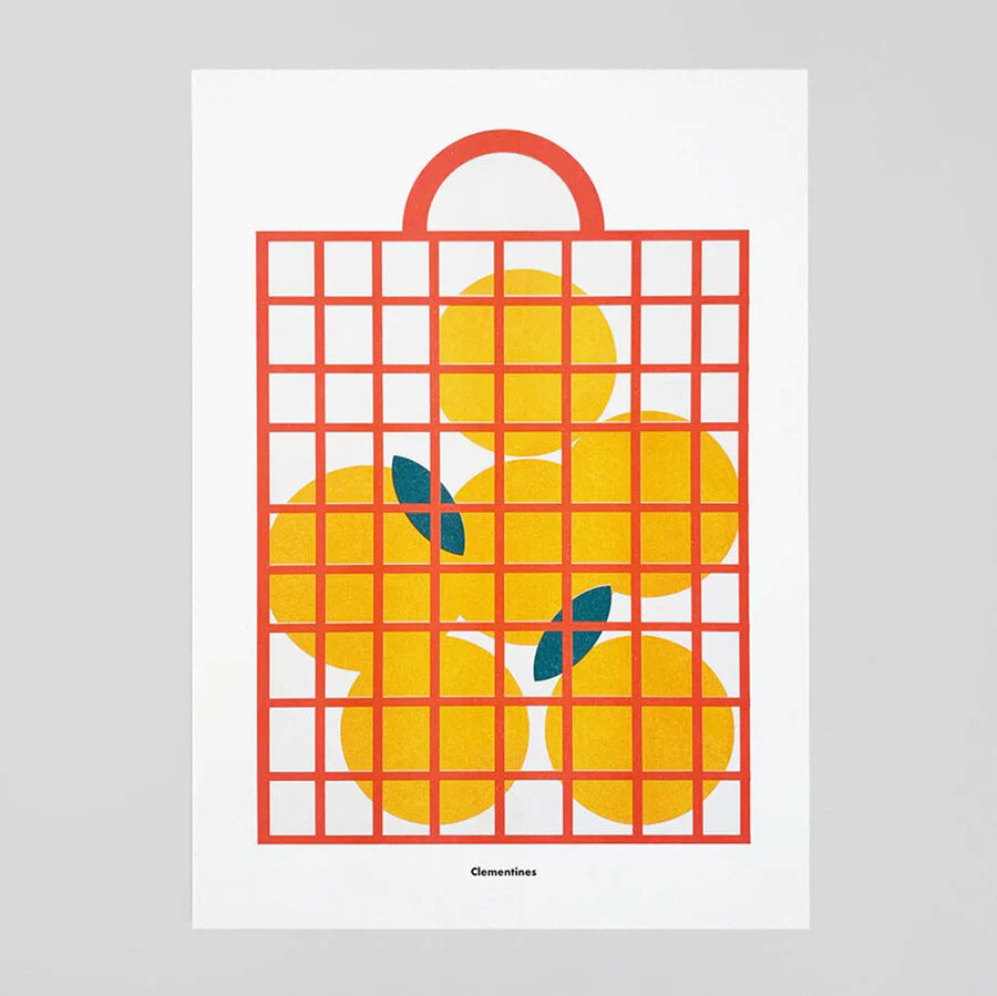 Clementines Riso Print