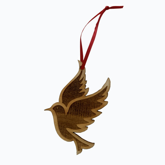 Eco Friendly Wood Christmas Tree Decoration - Dove