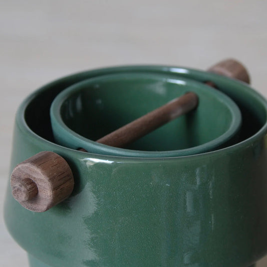 Ceramic Oil Burner in Forest Green