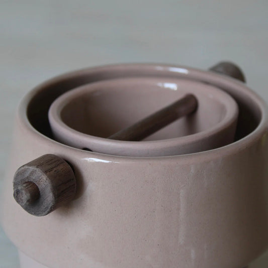 Ceramic Oil Burner in Dusty Pink