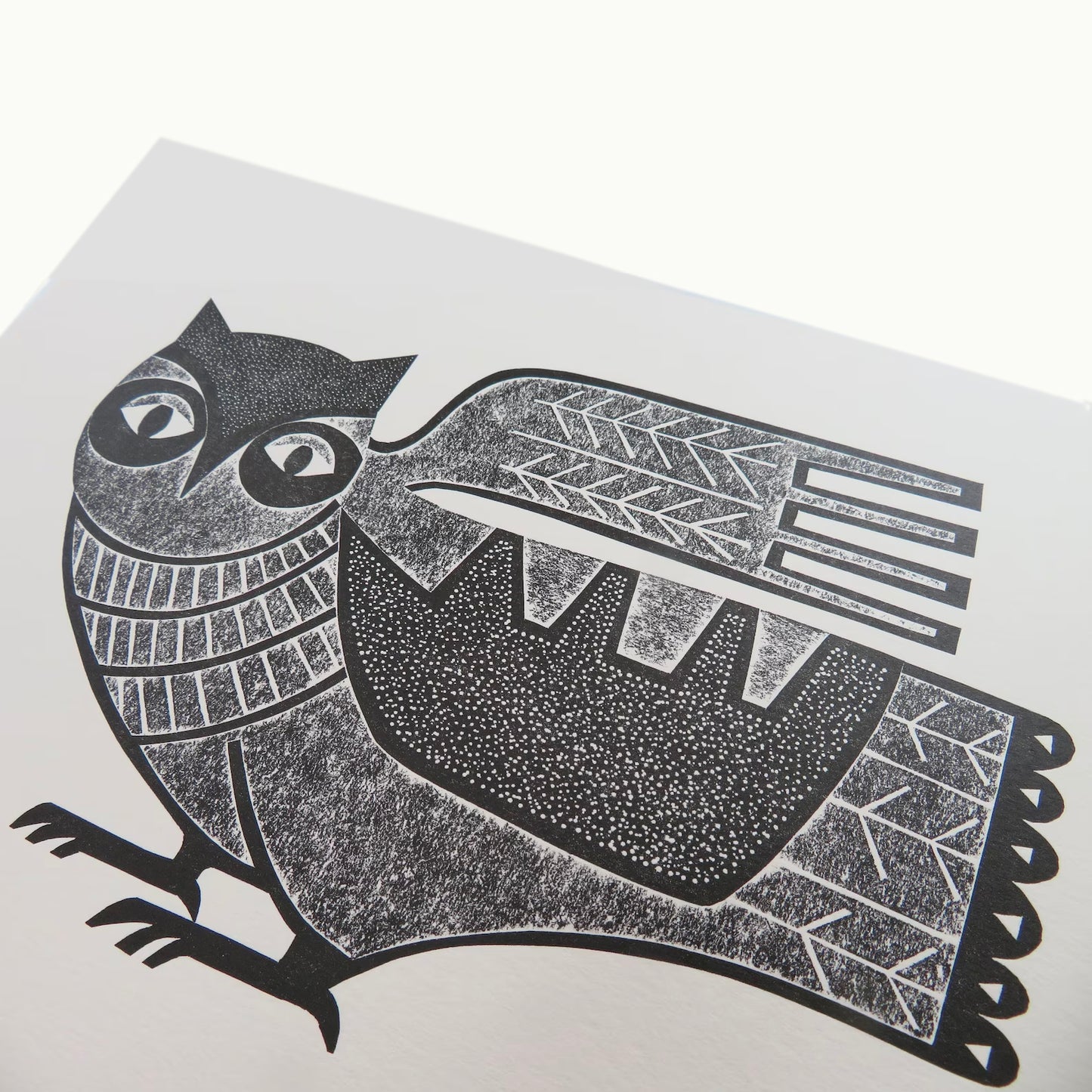 Owl Collagraph Print